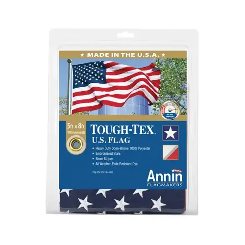 Tough Tex U.S. Flag, 2-Ply Polyester, 5 x 8-Ft. Tough Tex U.S. Flag, 2-Ply Polyester, 5 x 8-Ft.