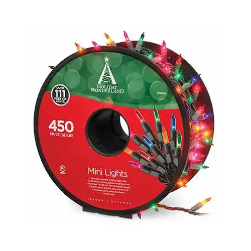Christmas Mini Light Set, Multi, 450-Ct. Reel Christmas Mini Light Set, Multi, 450-Ct. Reel