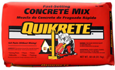 Quikrete 100450 MIX CONCRETE FAST SETTING 50LB Brown/Gray