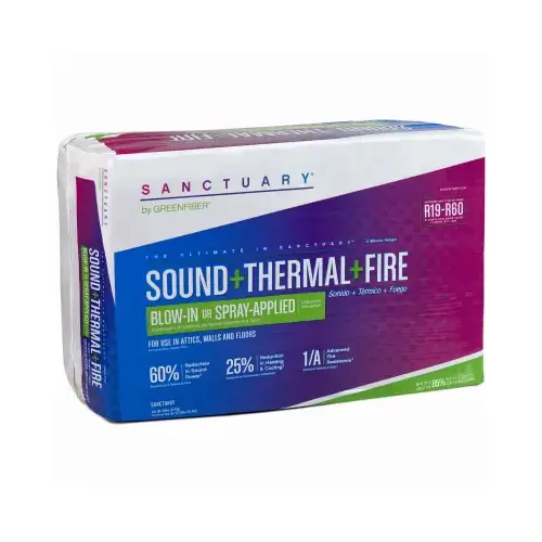 Sanctuary Series Blow-In or Spray-Applied Insulation, 48.8 sq-ft Coverage Area, R19 R-Value Sanctuary Series Blow-In or Spray-Applied Insulation, 48.8 sq-ft Coverage Area, R19 R-Value