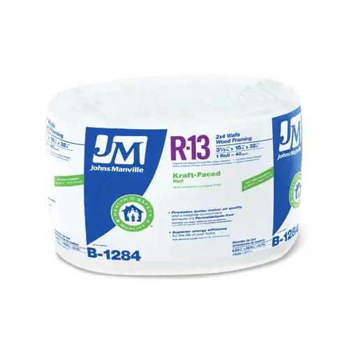 R13 Kraft Fiberglass Insulation, 40 Sq. Ft. Coverage, 3.5 x 15-In. x 32-Ft. Roll R13 Kraft Fiberglass Insulation, 40 Sq. Ft. Coverage, 3.5 x 15-In. x 32-Ft. Roll
