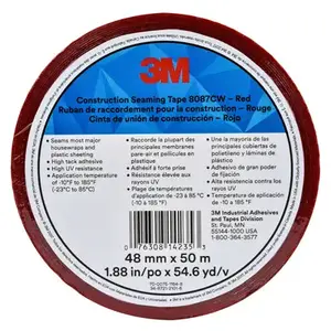 3M 8087CW Construction Seaming Tape, Red, 1-7/8-In. x 55-Yds.