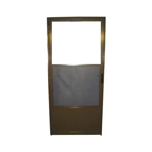 Storm Door, Self-Storing Screen, Bronze Aluminum, 32 x 80 x 1-In. Storm Door, Self-Storing Screen, Bronze Aluminum, 32 x 80 x 1-In.
