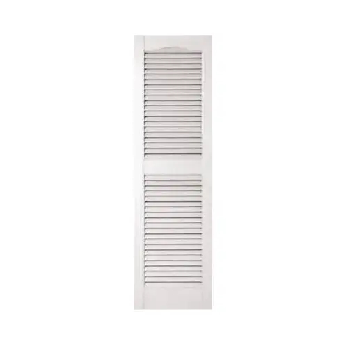 15 x 52-In. White Louvered Shutters, Pair