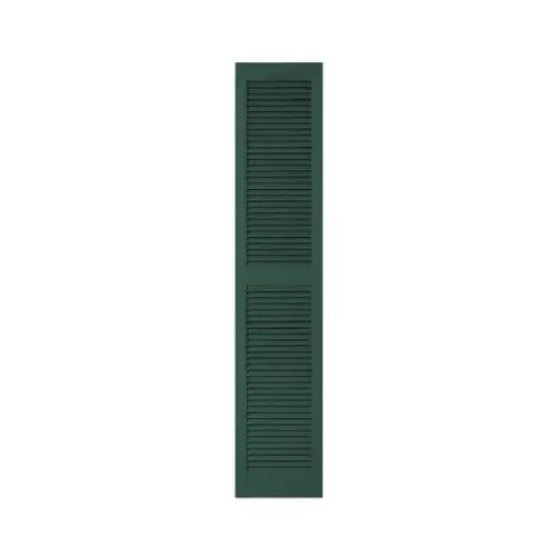 15 x 72-In. Forest Green Louvered Shutters, Pair