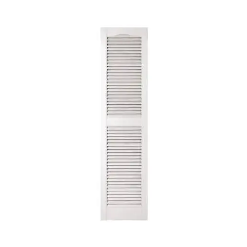 15 x 60-In. White Louvered Shutters, Pair 15 x 60-In. White Louvered Shutters, Pair