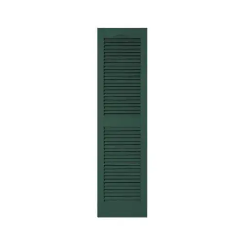 15 x 55-In. Forest Green Louvered Shutters, Pair