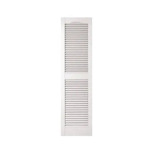 15 x 55-In. White Louvered Shutters, Pair 15 x 55-In. White Louvered Shutters, Pair