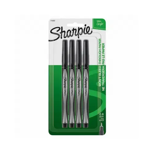 Sharpie Pen, 0.4 mm, Felt, Fine, Black, Contoured Sharpie Pen, 0.4 mm, Felt, Fine, Black, Contoured