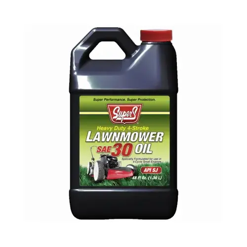 Super S Lawnmower Oil Heavy-Duty 4 Stroke SAE 30 Motor Oil - 48 fl oz Super S Lawnmower Oil Heavy-Duty 4 Stroke SAE 30 Motor Oil - 48 fl oz