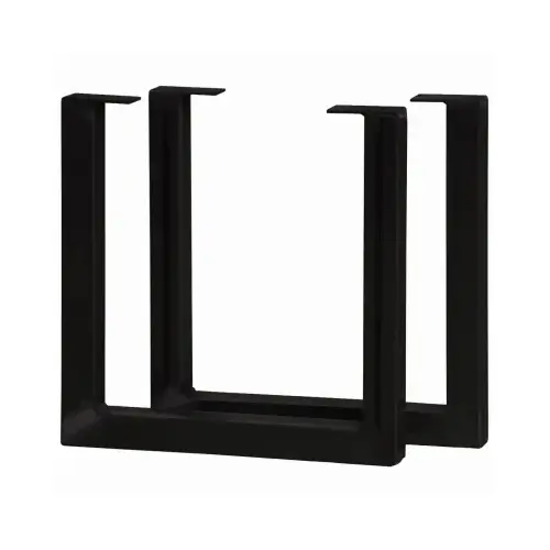 "U" Furniture Legs, Powder Coated Black, 15 In. High - pair "U" Furniture Legs, Powder Coated Black, 15 In. High - pair