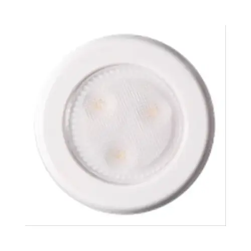 Compact Ultra-Thin Puck Light, 12 V, AAA Battery, 1-Lamp, LED Lamp, 50 Lumens, White Pair