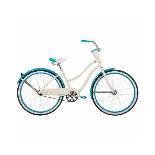 Women's Good Vibration Bike, Gloss Bone Color Frame/Blue Accents, 26 In.