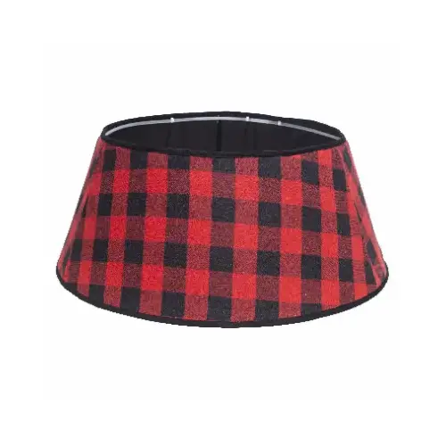 Christmas Tree Stand Band, Red/Black Flannel Buffalo Plaid, 11 x 26 In. Christmas Tree Stand Band, Red/Black Flannel Buffalo Plaid, 11 x 26 In.