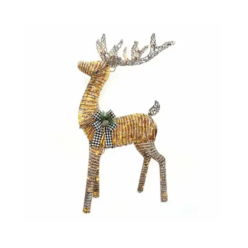 3D Grapevine Standing Deer Christmas Decoration, 150 LED Lights, 60 In. 3D Grapevine Standing Deer Christmas Decoration, 150 LED Lights, 60 In.
