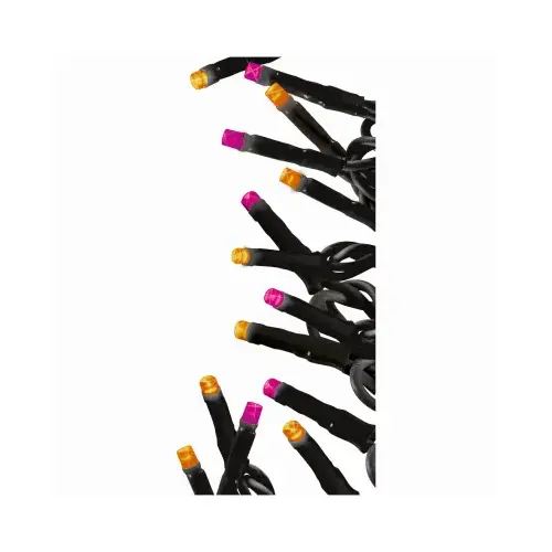 Spooky Twinkling LED Starry Halloween String Lights, Orange & Purple, 100 Lights