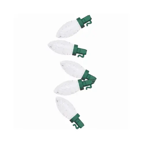 Christmas Pro-Series C9 Faceted String Lights, Pure White, 50 Lights Christmas Pro-Series C9 Faceted String Lights, Pure White, 50 Lights
