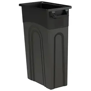 United Solutions TI0032 COLORmaxx Highboy Waste Container, 23 gal Capacity, Plastic, Black