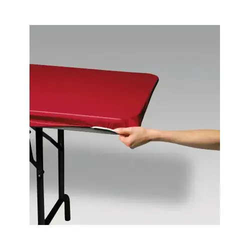 Stay Put Table Cover, Red, 6 Ft. Long Stay Put Table Cover, Red, 6 Ft. Long