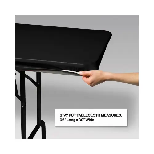 Stay-Put Table Cover, Black, 8 Ft. Stay-Put Table Cover, Black, 8 Ft.