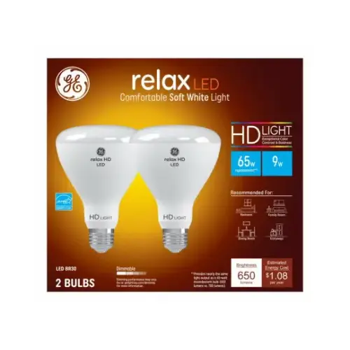 Relax HD LED Light Bulb, BR30, 9 Watt pair Relax HD LED Light Bulb, BR30, 9 Watt pair
