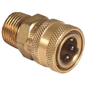Mi-T-M AW-0017-0029 Adapter, 3/8 x 1/2 in Connection, Quick Connect Socket x MNPT, Brass