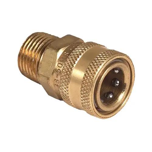 Adapter, 3/8 x 1/2 in Connection, Quick Connect Socket x MNPT, Brass