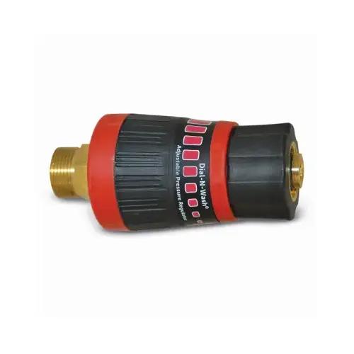 Dial-N-Wash Pressure Washer Regulator, Adjustable, 3/8-In. FNPT Connector, 1/4-In. FNPT Outlet, Rated Up to 4500 PSI