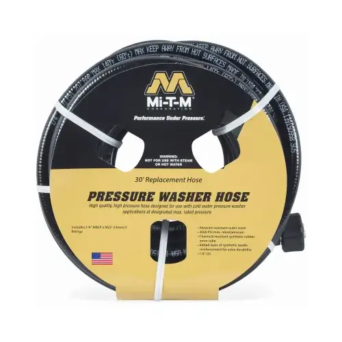 Pressure Washer Hose, 30 ft L, Plug