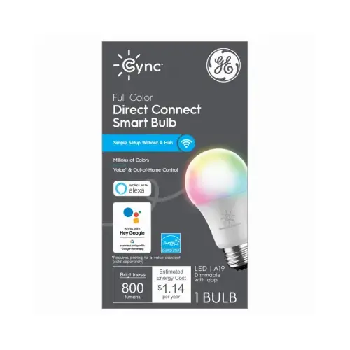 Cync Smart LED Light Bulb, Dimmable, Millions of Colors, A19, 9.5-Watts Cync Smart LED Light Bulb, Dimmable, Millions of Colors, A19, 9.5-Watts