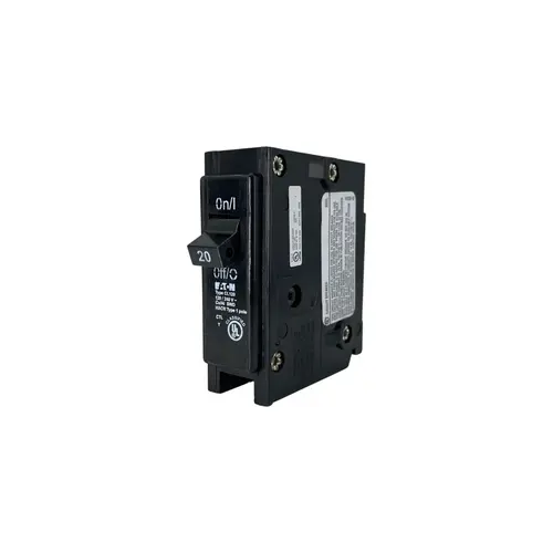 Circuit Breaker, Type CL, 20 A, 1 -Pole, 120/240 V, Plug Mounting Black