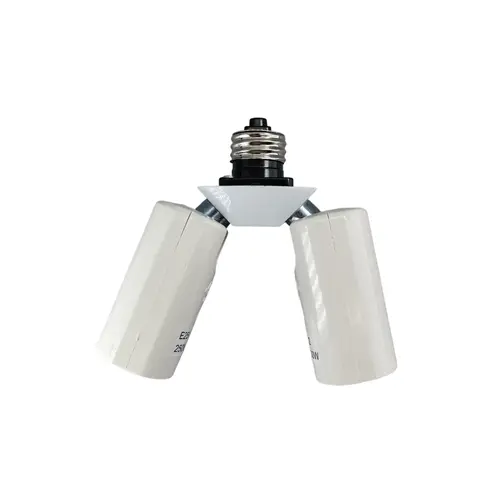 Twin Light Socket Adapter Plastic Medium Base