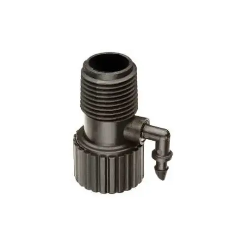 Riser Adapter with 1/4 in Barb, 1/2 in Connection, FPT x MPT, Plastic, Black Riser Adapter with 1/4 in Barb, 1/2 in Connection, FPT x MPT, Plastic, Black