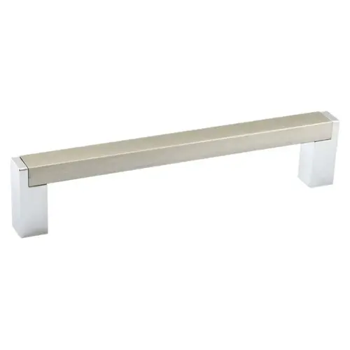 Cabinet Pull, 5-9/16 in L Handle, 1-3/16 in Projection, Aluminum/Metal, Chrome/Brushed Nickel Gray Cabinet Pull, 5-9/16 in L Handle, 1-3/16 in Projection, Aluminum/Metal, Chrome/Brushed Nickel Gray