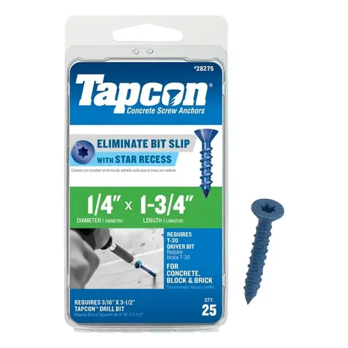 SCREW ANCHOR PFH 1/4X1-3/4IN - pack of 25 SCREW ANCHOR PFH 1/4X1-3/4IN - pack of 25