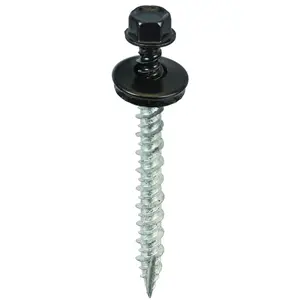 Acorn SW-MW2BK250 Screw, #9 Thread, High-Low, Twin Lead Thread, Hex Drive, Self-Tapping, Type 17 Point Black