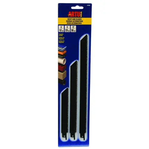 Reciprocating Saw Blade Set, 4-Piece, Tungsten Carbide Reciprocating Saw Blade Set, 4-Piece, Tungsten Carbide