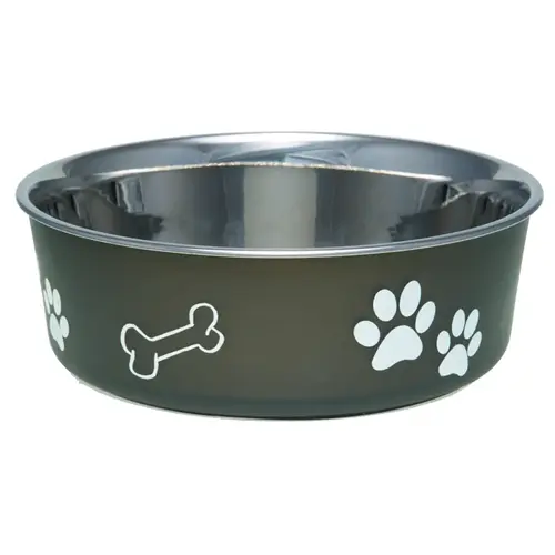 Pet Feeding Bowl, S, 15 oz Volume, Polyresin/Stainless Steel, Espresso Pet Feeding Bowl, S, 15 oz Volume, Polyresin/Stainless Steel, Espresso