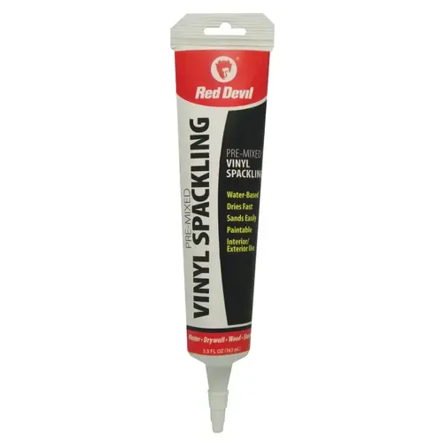 Pre-Mixed Vinyl Spackling, White, 5.5 oz Squeeze Tube Pre-Mixed Vinyl Spackling, White, 5.5 oz Squeeze Tube