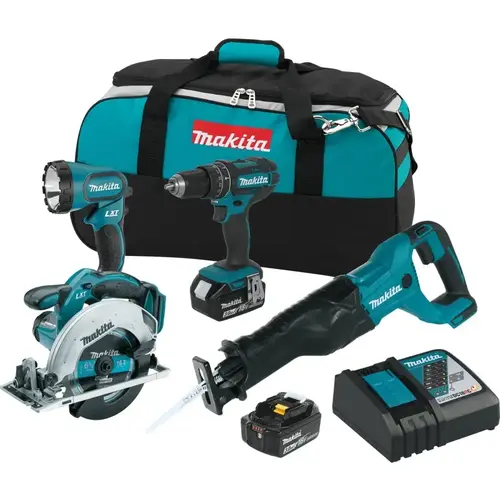 LXT Combination Kit, Battery Included, 18 V, 4-Tool, Lithium-Ion Battery Teal LXT Combination Kit, Battery Included, 18 V, 4-Tool, Lithium-Ion Battery Teal