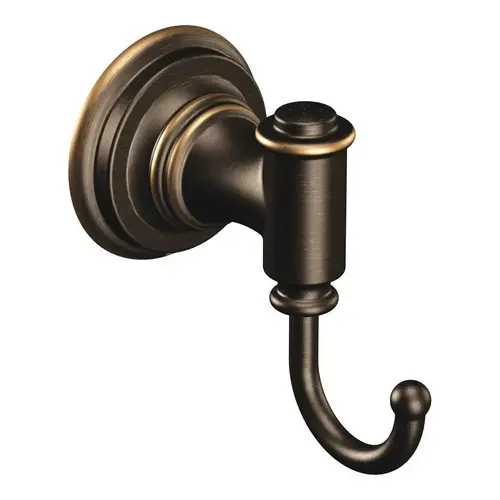 Ellsworth Series Robe Hook, 30 lb, 1-Hook, Zinc, Mediterranean Bronze, Wall Mounting