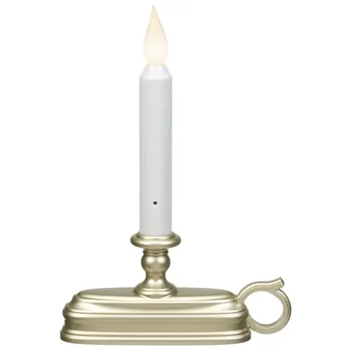 Candle, C Alkaline Battery, LED Bulb, Pewter Holder