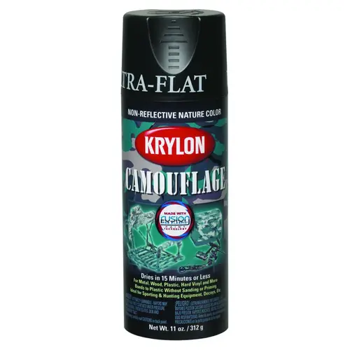 Ultra-Flat Camouflage Paint, 11 oz, Aerosol Can, Black Ultra-Flat Camouflage Paint, 11 oz, Aerosol Can, Black