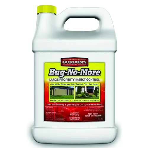 Bug-No-More Insect Control, Liquid, Spray Application, 1 gal Off White Bug-No-More Insect Control, Liquid, Spray Application, 1 gal Off White