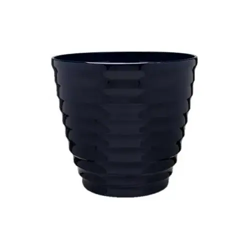 Planter, 14 in Dia, Round, Beehive Design, Resin, Navy