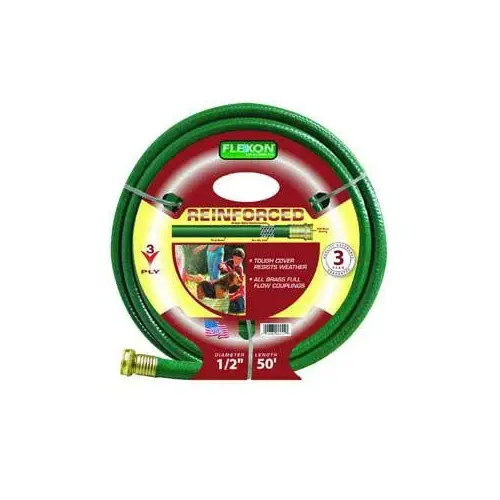 Garden Hose, 1/2 in, 50 ft L, Vinyl, Light Green