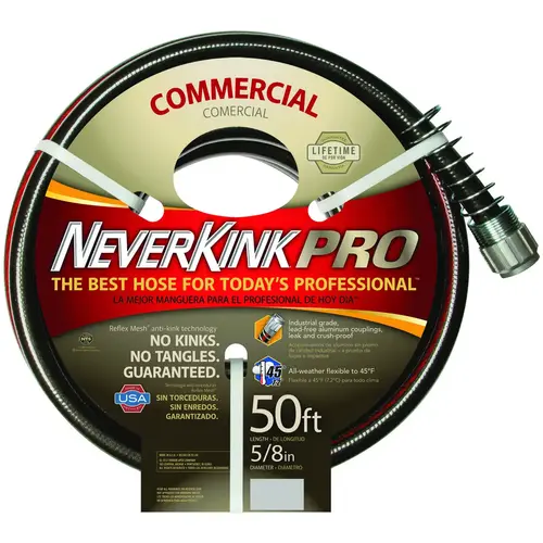 Garden Hose NeverKink 5/8" D X 50 ft. L Heavy Duty Commercial Grade Black Garden Hose NeverKink 5/8" D X 50 ft. L Heavy Duty Commercial Grade Black