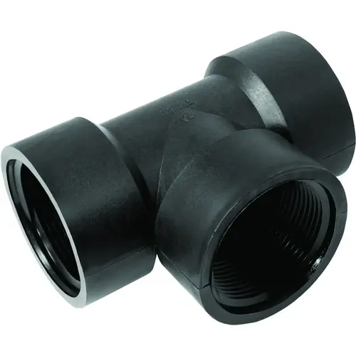 TT114P Pipe Tee, 1-1/4 in, FPT, Polypropylene, Black TT114P Pipe Tee, 1-1/4 in, FPT, Polypropylene, Black