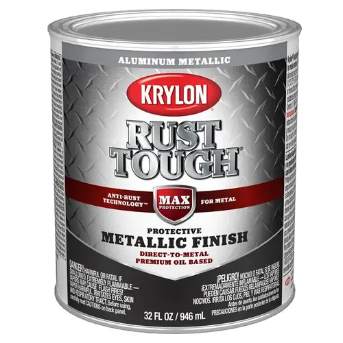 Rust Tough Oil-Based Gloss Rust Control Enamel, Aluminum, 1 Qt.