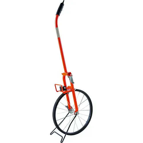 Measuring Wheel, 9999.9 ft, 15-1/2 in Wheel, Rubber Wheel, Steel, Orange Measuring Wheel, 9999.9 ft, 15-1/2 in Wheel, Rubber Wheel, Steel, Orange
